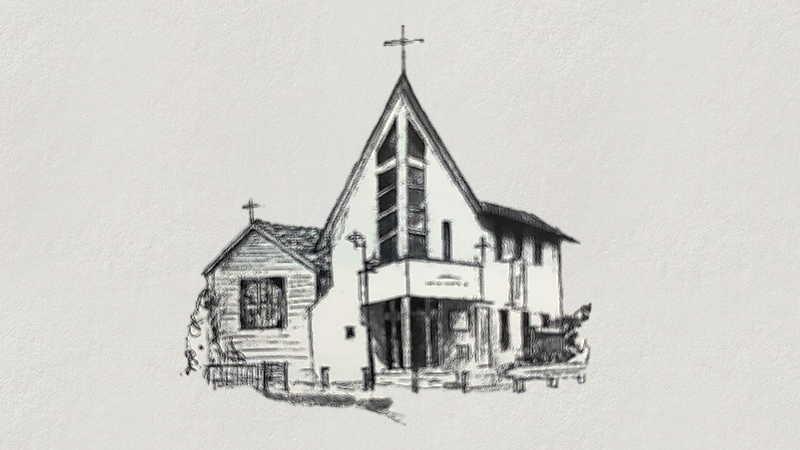 教会ペン画